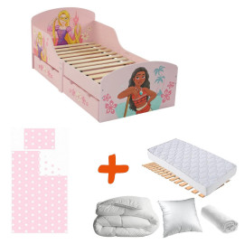 Pack Lit enfant - Raiponce et Vaiana Princesses Disney