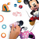 Stickers repositionnables et toise - Mickey, Minnie, Donald et Pluto - Disney - 89 cm x 18 cm 