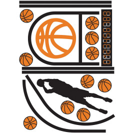 Stickers repositionnables - Terrain de Basket