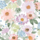 Papier peint rouleau auto-adhésif - Motifs Floraux "Charmes du Sud" - Pastel
