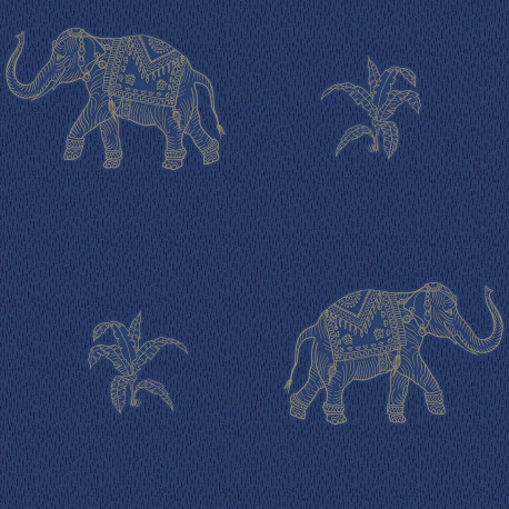Papier Peint rouleau auto-adhésif - Eléphant qui marche - Bleu