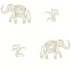 Papier Peint rouleau auto-adhésif - Eléphant qui marche - Blanc