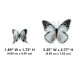 Stickers repositionnables - Papillons noirs et blancs 