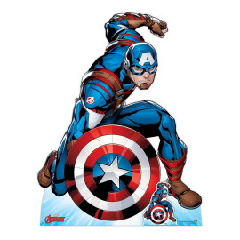 Figurine en carton taille réelle Captain America en combat Disney H 131 CM