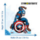 Figurine en carton taille réelle Captain America en combat Disney H 131 CM