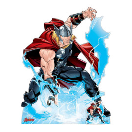 Figurine en carton taille réelle Thor en combat comics Disney H 133 CM