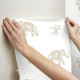 Papier Peint auto-adhésif - Eléphant qui marche - Blanc 