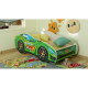 Lit + Matelas - Lit Enfant Green Car - Racing Car - 140 x 70 cm
