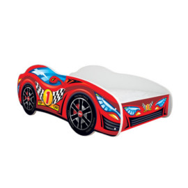 Lit LED + Matelas - Lit Enfant Top Car - Racing Car - 140 x 70 cm