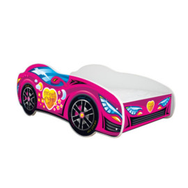Lit LED + Matelas - Lit Enfant Sweet Car - Racing Car - 140 x 70 cm