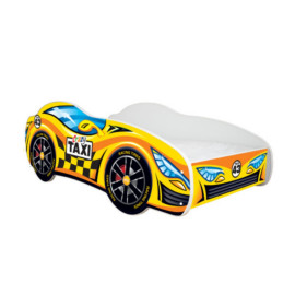 Lit LED + Matelas - Lit Enfant Taxi - Racing Car - 160 x 80 cm
