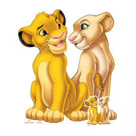 Figurine en carton – Simba et Nala - Le Roi Lion - Hauteur 81 cm