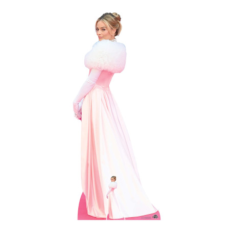 Figurine en carton Margot Robbie en Robe Rose (Actrice Australienne) Hauteur 170 cm