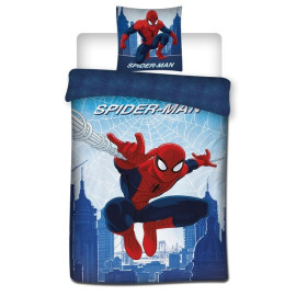 Parure de lit réversible Spiderman et sa toile d'araignée - 140 cm x 200 cm