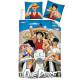 Parure de lit réversible One Piece - Luffy et tous les personnages - 140 cm x 200 cm