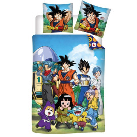 Parure de lit réversible Dragon Ball Z - San Goku et tous les personnages - 140 cm x 200 cm
