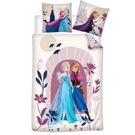 Parure de lit réversible Disney La Reine des Neiges - Anna et Elsa - 140 cm x 200 cm