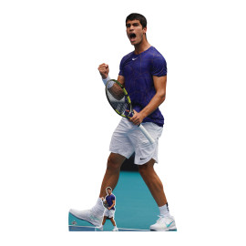 Figurine en carton taille réelle – Carlos Alcaraz – Joueur de Tennis Professionnel Espagnol - Hauteur 185 cm
