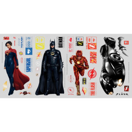 Stickers repositionnables - The Flash, Batman et Supergirl