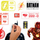 Stickers repositionnables - The Flash, Batman et Supergirl