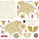 Stickers repositionnables - House of the Dragon - Motifs dorés et Lettres de l'Alphabet