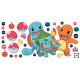 Stickers repositionnables - Pokémon - Carapuce, Dracaufeu, Bulbizarre