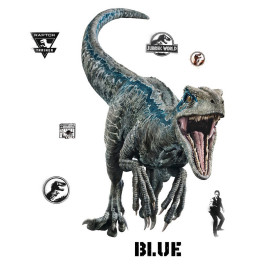 Stickers repositionnables Jurassic World : Fallen Kingdom - Vélociraptor Bleu