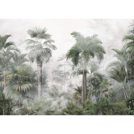 Papier peint Palmiers dans le brouillard - 375 x 270 cm
