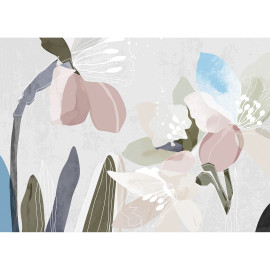 Papier peint Motifs Floraux en Aquarelle - 375 x 270 cm