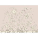 Papier peint Motifs Floraux Blancs sur fond rose - 375 x 270 cm