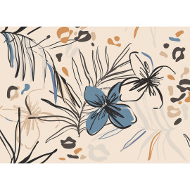 Papier peint Motifs Floraux en dessins - 375 x 270 cm