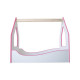 Lit et Matelas - Lit Cabane Blanc et Rose Enfant - 140 x 70 cm