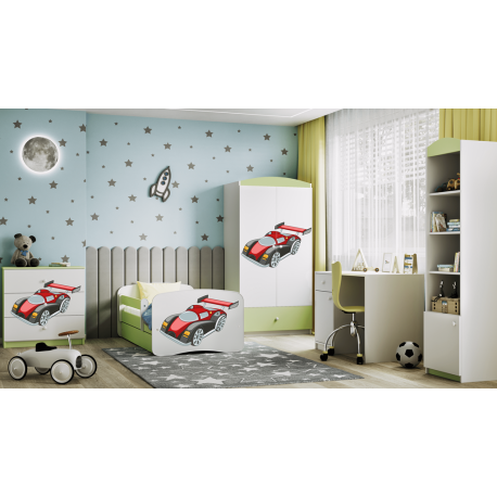 Commode enfant BABYDREAMS voiture de course - Vert, Livraison Rapide