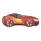 Lit LED et Matelas - Lit Enfant Voiture de Course Rouge - Cars - 140 x 70 cm