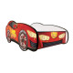 Lit LED et Matelas - Lit Enfant Voiture de Course Rouge - Cars - 140 x 70 cm