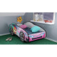 Lit LED et Matelas - Lit Enfant Rosa - Racing Car Girl - 140 x 70 cm