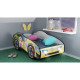 Lit LED et Matelas - Lit Enfant Vanessa - Racing Car Girl - 140 x 70 cm