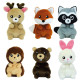 Lot De 6 Animaux De La Foret En Peluche