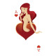 Figurine en carton carte As de cœur modèle cheveux rouge 160 cm