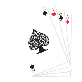 Figurine en carton Main de cartes à jouer 4 As 152 cm