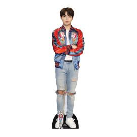 Figurine en carton taille reelle Jeans Jung-kook (Jungkook) Veste Rouge BANGTAN BOYS 178cm