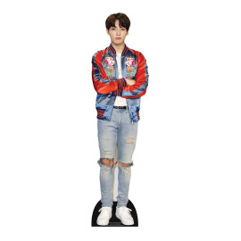 Figurine en carton taille réelle BTS Bangtan Boys Jeon Jungkook (Jungkook) blazer rouge Haut 90cm