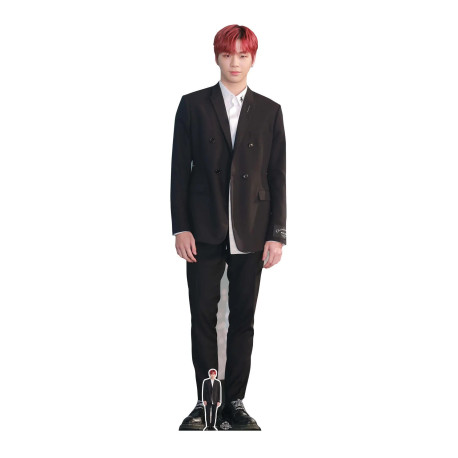 Figurine en carton Kang Daniel cheveux rouges chanteur (Kpop)-Haut 180 cm