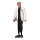 Figurine en carton Johnny Hallyday veste blanche- Haut 179 cm