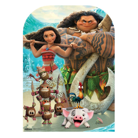 Figurine en carton Passe tête Vaiana (Moana) et Maui Disney H 95