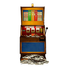 Figurine en carton Machine à sous Fruit Casino - H186 cm