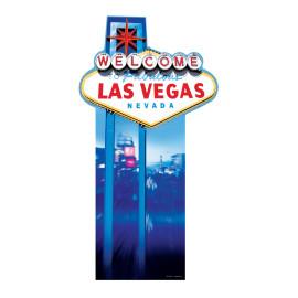 Figurine en carton panneau d'entrée de Las Vegas Casino : -Welcome to Fabulous Las Vegas !- 188cm