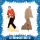 Figurine en carton Elvis Presley gilet rouge, pantalon noir et guitare H 186 cm