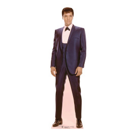 Figurine en carton Elvis Presley 1960 Costume bleu violet -H180 cm