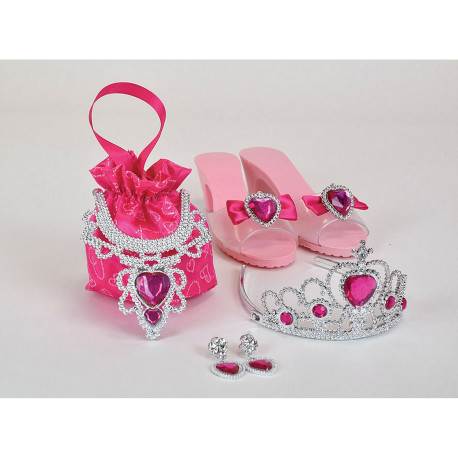 Coffret Rose - Chaussures et Bijoux et Diadème et Sac